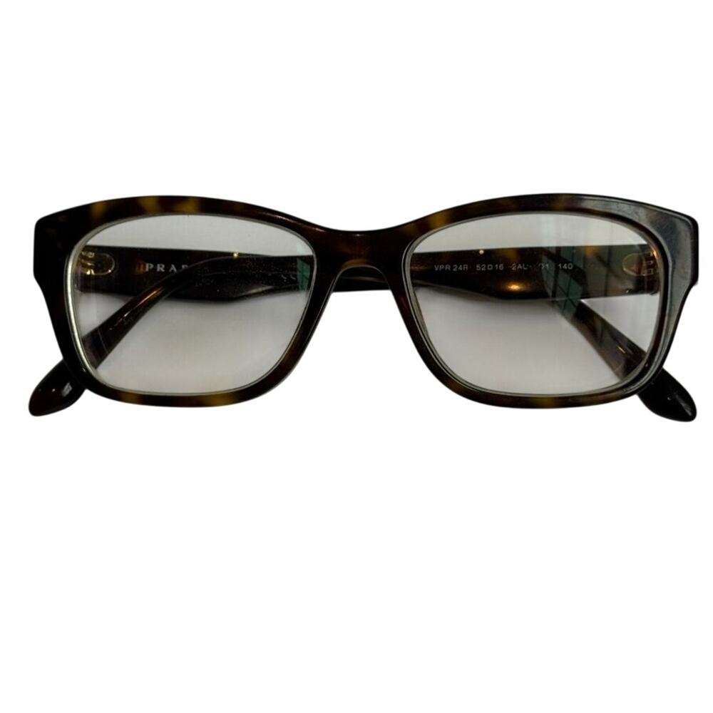 Prada Womens Tortoise Eyeglass Frame VPR 24R Brown Gold 52-16-140 Made in Italy